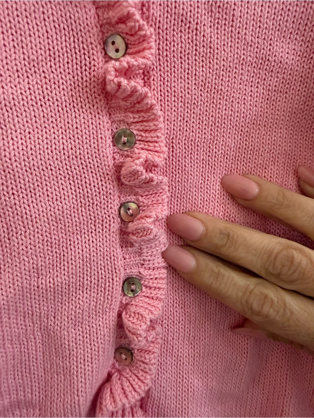 Zara ruffle pink cardigan - US 6